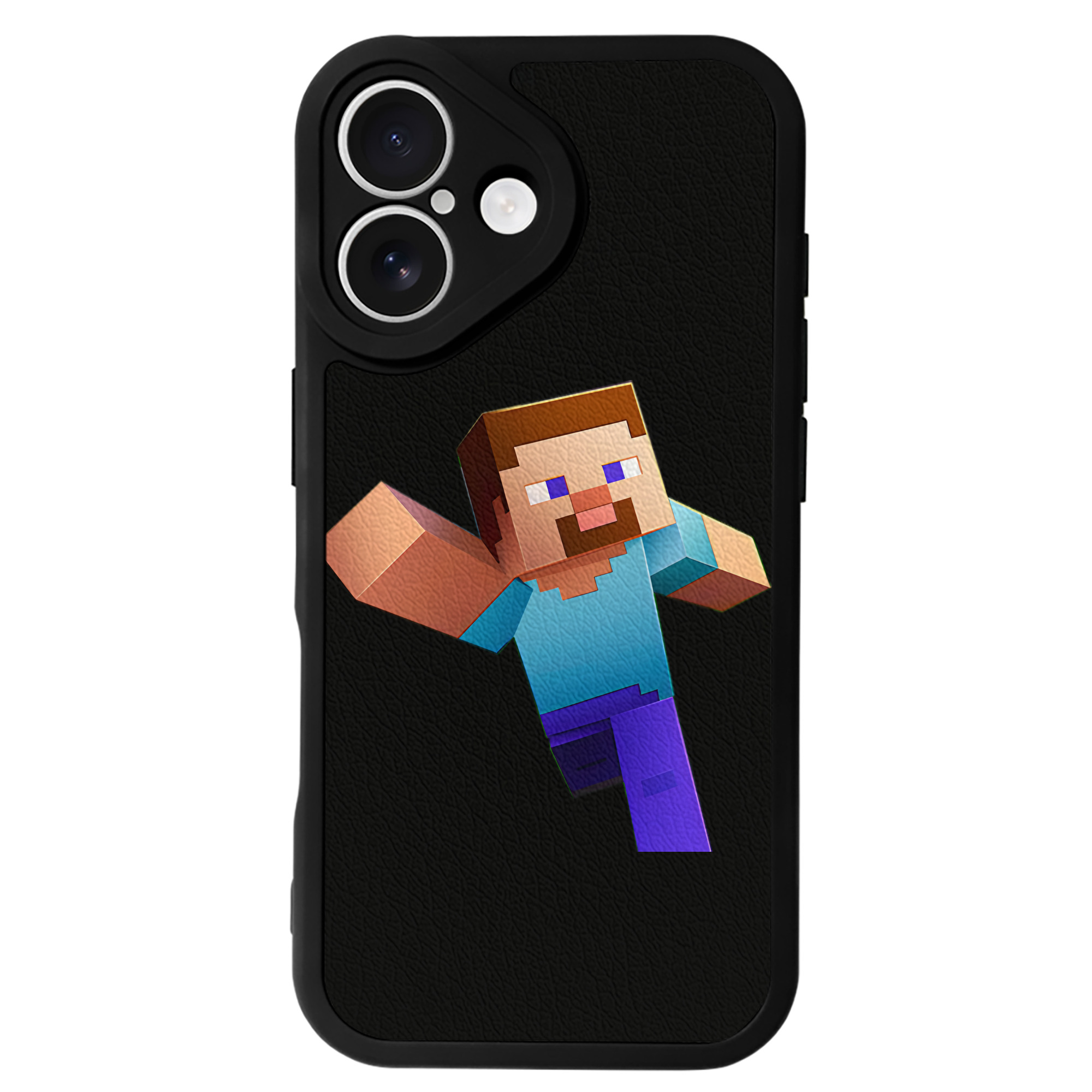 （画像用） マインクラフト ブロックの世界 Minecraft MC Block world 【iPhone 16シリーズ対応】シリコンスマホケース（レザー調） 材質：シリコン